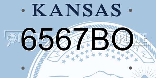 6567BO Kansas License Plate