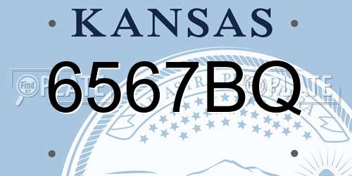 6567BQ Kansas License Plate