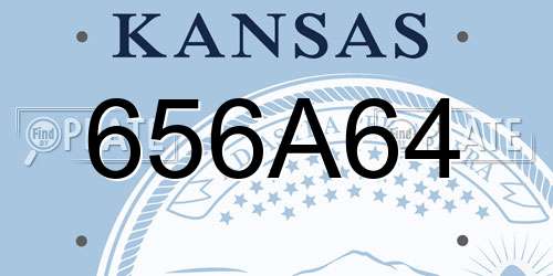 656A64 Kansas License Plate
