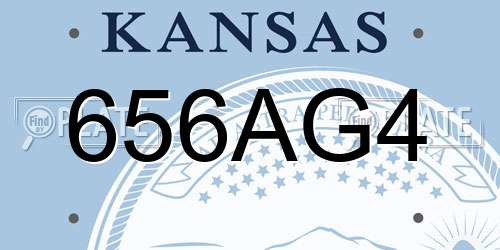 656AG4 Kansas License Plate