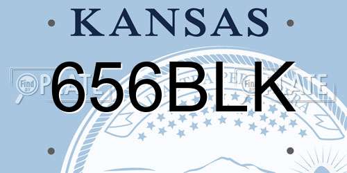 656BLK Kansas License Plate