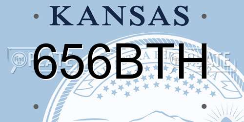 656BTH Kansas License Plate