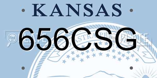 656CSG Kansas License Plate