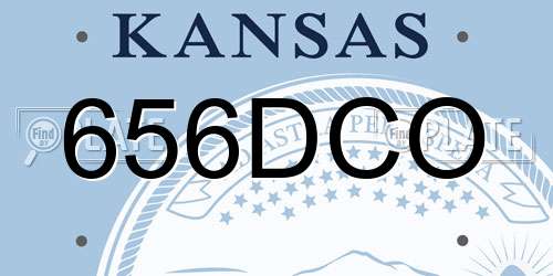 656DCO Kansas License Plate