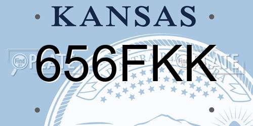 656FKK Kansas License Plate
