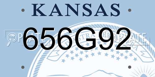 656G92 Kansas License Plate