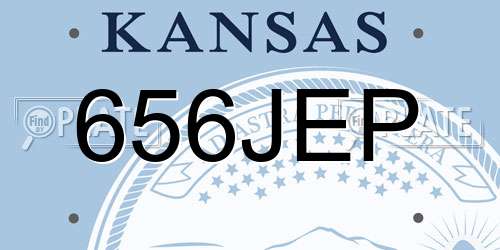 656JEP Kansas License Plate