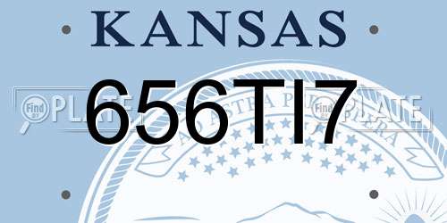 656TI7 Kansas License Plate