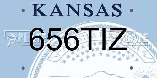 656TIZ Kansas License Plate