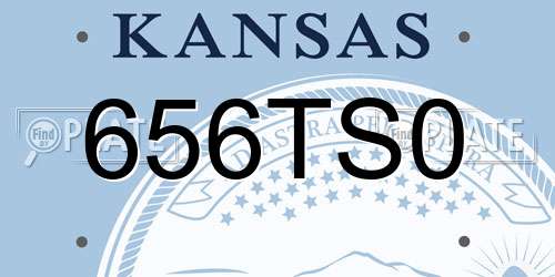 656TS0 Kansas License Plate