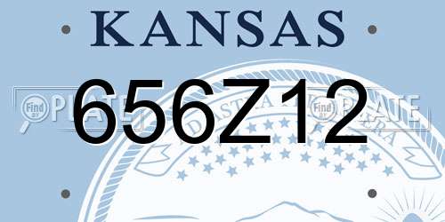 656Z12 Kansas License Plate