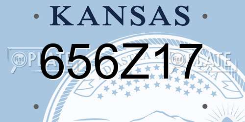 656Z17 Kansas License Plate
