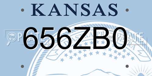 656ZB0 Kansas License Plate