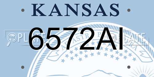 6572AI Kansas License Plate