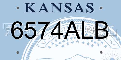 6574ALB Kansas License Plate