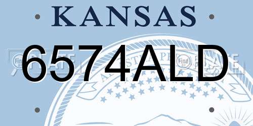 6574ALD Kansas License Plate