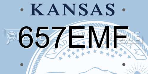 657EMF Kansas License Plate