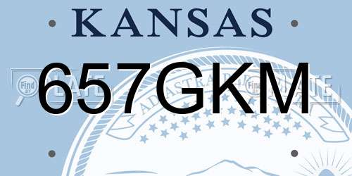657GKM Kansas License Plate