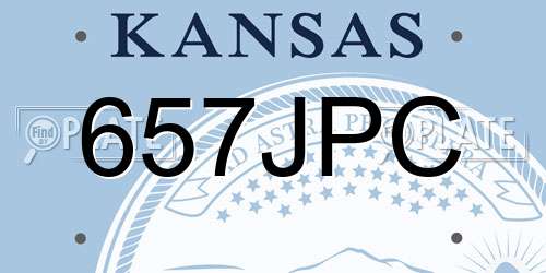 657JPC Kansas License Plate