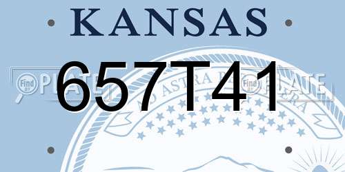 657T41 Kansas License Plate