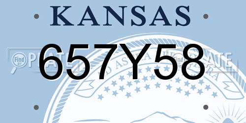 657Y58 Kansas License Plate