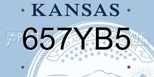 657YB5 Kansas License Plate