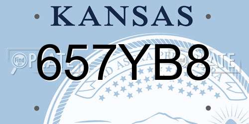 657YB8 Kansas License Plate