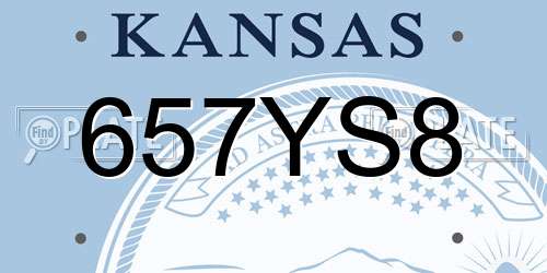 657YS8 Kansas License Plate