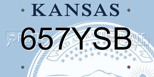 657YSB Kansas License Plate