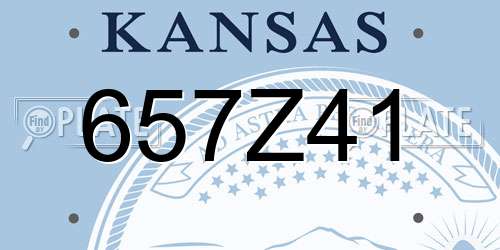 657Z41 Kansas License Plate