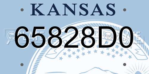 65828D0 Kansas License Plate