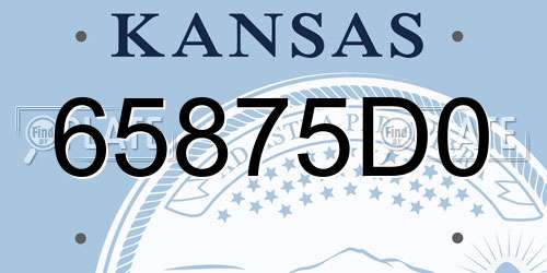 65875D0 Kansas License Plate