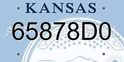 65878D0 Kansas License Plate