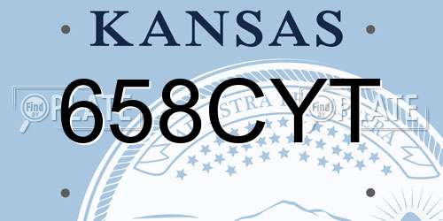 658CYT Kansas License Plate