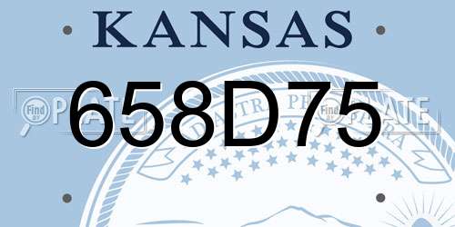 658D75 Kansas License Plate
