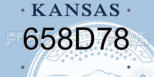 658D78 Kansas License Plate