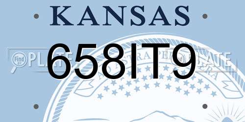 658IT9 Kansas License Plate