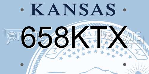 658KTX Kansas License Plate