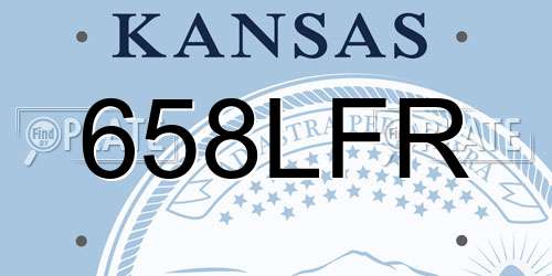 658LFR Kansas License Plate