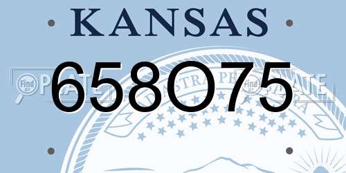 658O75 Kansas License Plate
