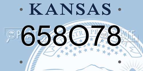 658O78 Kansas License Plate