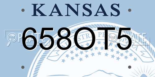 658OT5 Kansas License Plate