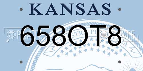 658OT8 Kansas License Plate
