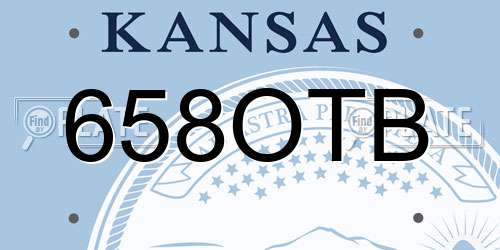 658OTB Kansas License Plate