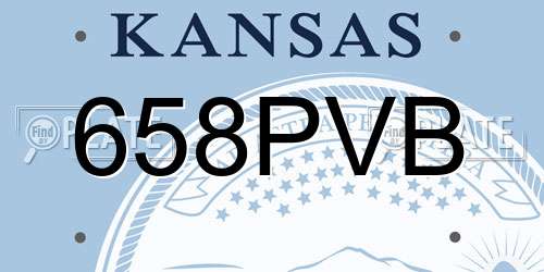 658PVB Kansas License Plate