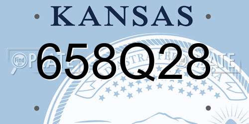 658Q28 Kansas License Plate