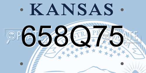 658Q75 Kansas License Plate