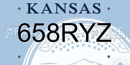 658RYZ Kansas License Plate