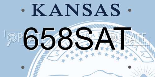 658SAT Kansas License Plate