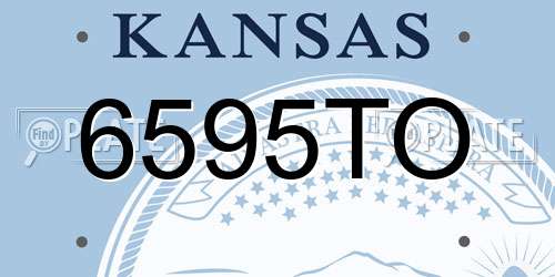6595TO Kansas License Plate